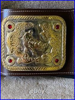 Nwa Big Gold World Heavyweight Championship Wrestling Title Belt & Stand Wwe