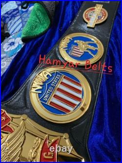 Nwa Usa Luger heavyweight championship belt, 4mm Cnc Hd Engraved, 24k Gold plated Nwa Usa Luger heavyweight championship belt, 4mm Cnc Hd Engraved, 24k Gold plated
