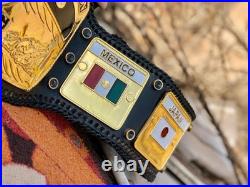 Nwa domed globe heavyweight championship belt, 4mm zinc, gold plated, real leather