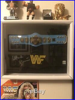 Official WWF Ultimate WARRIOR Championship Mini Replica Title Belt SIGNED