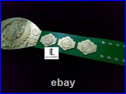 Old Intercontinental Championship Title Zinc Gold Plates Leather Belt Tito Style
