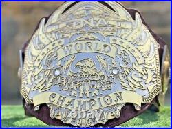 Old TNA World Heavyweight Wrestling Championship Belt 2mm brass metal dual plate