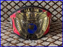 PWF ALL ASIA Championship leather Belt, 2MM brass On Leather Adult size