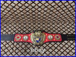PWF ALL ASIA Championship leather Belt, 2MM brass On Leather Adult size