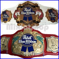Pabst Blue Ribbon Championship Wrestling Belt With Leather Strap