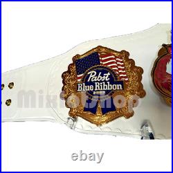Pabst Blue Ribbon Championship Wrestling Belt With Leather Strap