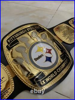 Pittsburgh Steelers NFL championship belt, 4mm Zinc, Gold Plated. 8x World Cahmpion Pittsburgh Steelers NFL championship belt, 4mm Zinc, Gold Plated. 8x World Cahmpion