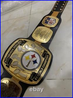 Pittsburgh Steelers NFL championship belt, 4mm Zinc, Gold Plated. 8x World Cahmpion Pittsburgh Steelers NFL championship belt, 4mm Zinc, Gold Plated. 8x World Cahmpion
