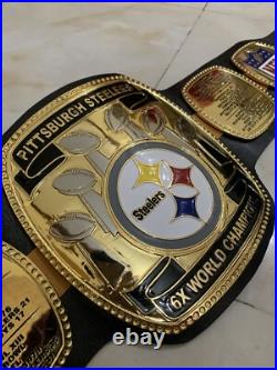 Pittsburgh Steelers NFL championship belt, 4mm Zinc, Gold Plated. 8x World Cahmpion Pittsburgh Steelers NFL championship belt, 4mm Zinc, Gold Plated. 8x World Cahmpion