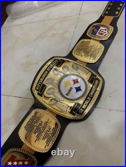 Pittsburgh Steelers NFL championship belt, 4mm Zinc, Gold Plated. 8x World Cahmpion Pittsburgh Steelers NFL championship belt, 4mm Zinc, Gold Plated. 8x World Cahmpion