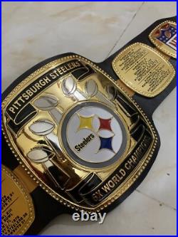 Pittsburgh Steelers NFL championship belt, 4mm Zinc, Gold Plated. 8x World Cahmpion Pittsburgh Steelers NFL championship belt, 4mm Zinc, Gold Plated. 8x World Cahmpion