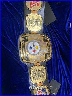 Pittsburgh steelers championship belt, 6x champion, gold plated, Leather strap