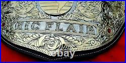 RIC FLAIR Big Gold Wrestling Championship Belt Replica Real leather Dual plate