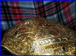 Real WCW Style Big Gold Championship Wrestling Title Belt -ECW WWF NWA TNA NJPW