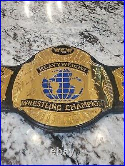 Real WCW World Heavyweight Championship Leather Belt Gold American Made Grade A