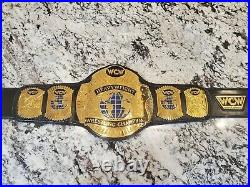 Real WCW World Heavyweight Championship Leather Belt Gold American Made Grade A