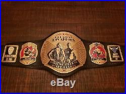 Real WWE World Heavyweight Tribute Championship Leather Belt The Rock Stone Cold