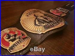 Real WWE World Heavyweight Tribute Championship Leather Belt The Rock Stone Cold