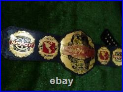 Red Tna Impact World Championship Leather Belt Dual Layers Adult Size