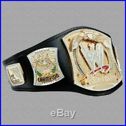 Replica WWE Championship Spinner Wrestling Title Belt 4mm Brass Plate Rhinestone