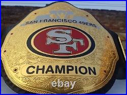 SF 49ERS SAN FRANSISCO Championship Wrestling Belt Adult Size 2mm brass