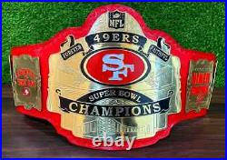 San Francisco SF 49ers Super Bowl Championship Belt NFL Football 2mm Brass ADULT