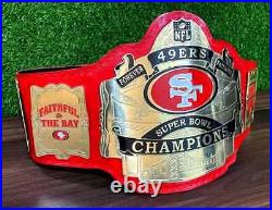 San Francisco SF 49ers Super Bowl Championship Belt NFL Football 2mm Brass ADULT