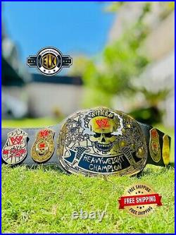 Smoking Skull Heavyweight championship belt replica title Adult Size Snake Skin