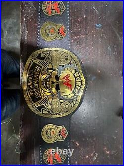 Smoking Skull Stone Cold Wrestling Championship Title Belt SNAK Leather BACK