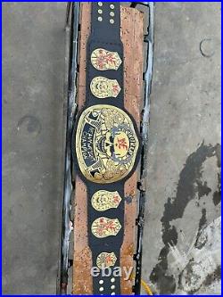 Smoking skull championship belt wrestling title 2mm brass adult size snake skin
