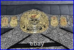 Stone Cold Smoking Skull Championship Belt HD 4mm with Faux Snake Skin Cover
