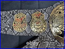 Stone Cold Smoking Skull Championship Belt HD 4mm with Faux Snake Skin Cover