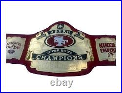 Super Bowl SF Championship 49ERS Replica Title Adult Size 2MM Brass Plated Belt