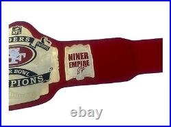 Super Bowl SF Championship 49ERS Replica Title Adult Size 2MM Brass Plated Belt
