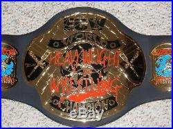 TAZZ & SANDMAN SIGNED ECW WORLD CHAMPIONSHIP TAZ 99 METAL ADULT REPLICA BELT wwe