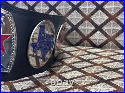 TEXAS HEAVYWEIGHT WRESTLING CHAMPION Replica Title BELT Brass 2MM on Leather For