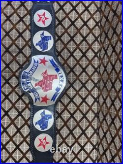 TEXAS HEAVYWEIGHT WRESTLING CHAMPION Replica Title BELT Brass 2MM on Leather For
