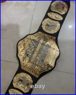 TNA Wrestling Heavyweight Championship Belt Replica Gold Plated 4mm Zinc Gold