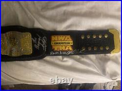 TNA X DIVISION CHAMPIONSHIP REPLICA WRESTLING Title BELT Signed Autograph WWE