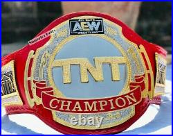 TNT Wrestling Championship Title Belt Adult Size 2mm Brass Plates Red Brand New