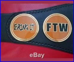 Taz Ftw Heavyweight Championship Belt In Brass Plates & Real Leather Free P&p