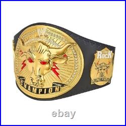 The Rock Brahma Bull Championship Title Leather Belt