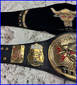 The Rock Brahma Bull Wrestling Championship Replica Title Belt 4mm Brass Adult