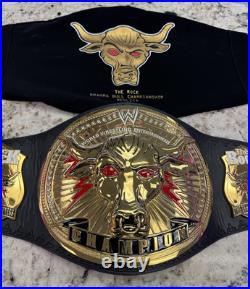 The Rock Brahma Bull Wrestling Championship Replica Title Belt 4mm Brass Adult