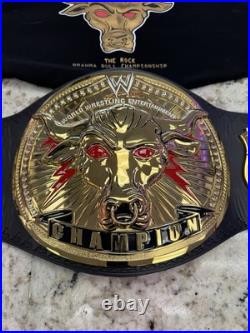 The Rock Brahma Bull Wrestling Championship Replica Title Belt 4mm Brass Adult