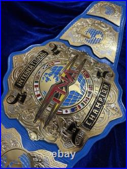 Tna International Championship Belt, 4mm zinc, Real Leather Strap, Dual Plated