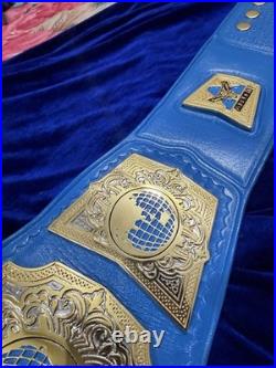 Tna International Championship Belt, 4mm zinc, Real Leather Strap, Dual Plated
