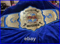 Tna International Championship Belt, 4mm zinc, Real Leather Strap, Dual Plated