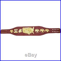 USA Heavy Weight Championship Belt Gold Plating Genuine Crocodile Leather