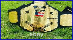 US Heavyweight Wrestling Championship Belt Adult Size Replica 2mm Brass New